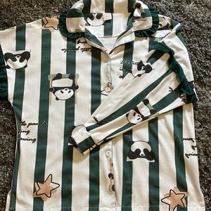 Panda Long-sleeved Button Up